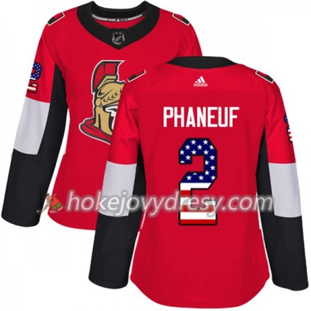 Dámské Hokejový Dres Ottawa Senators Dion Phaneuf 2 2017-2018 USA Flag Fashion Černá Adidas Authentic